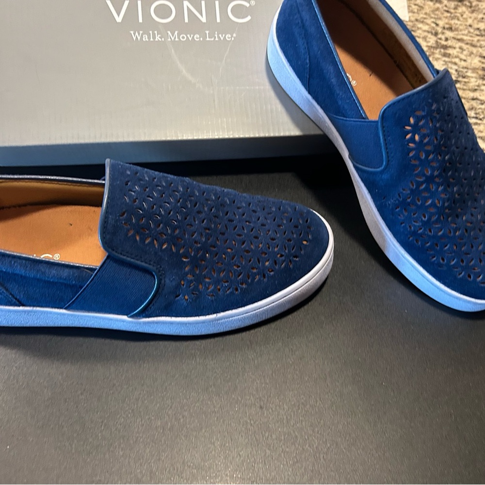 Vionic Blue Loafers Slip-On Comfort Shoes